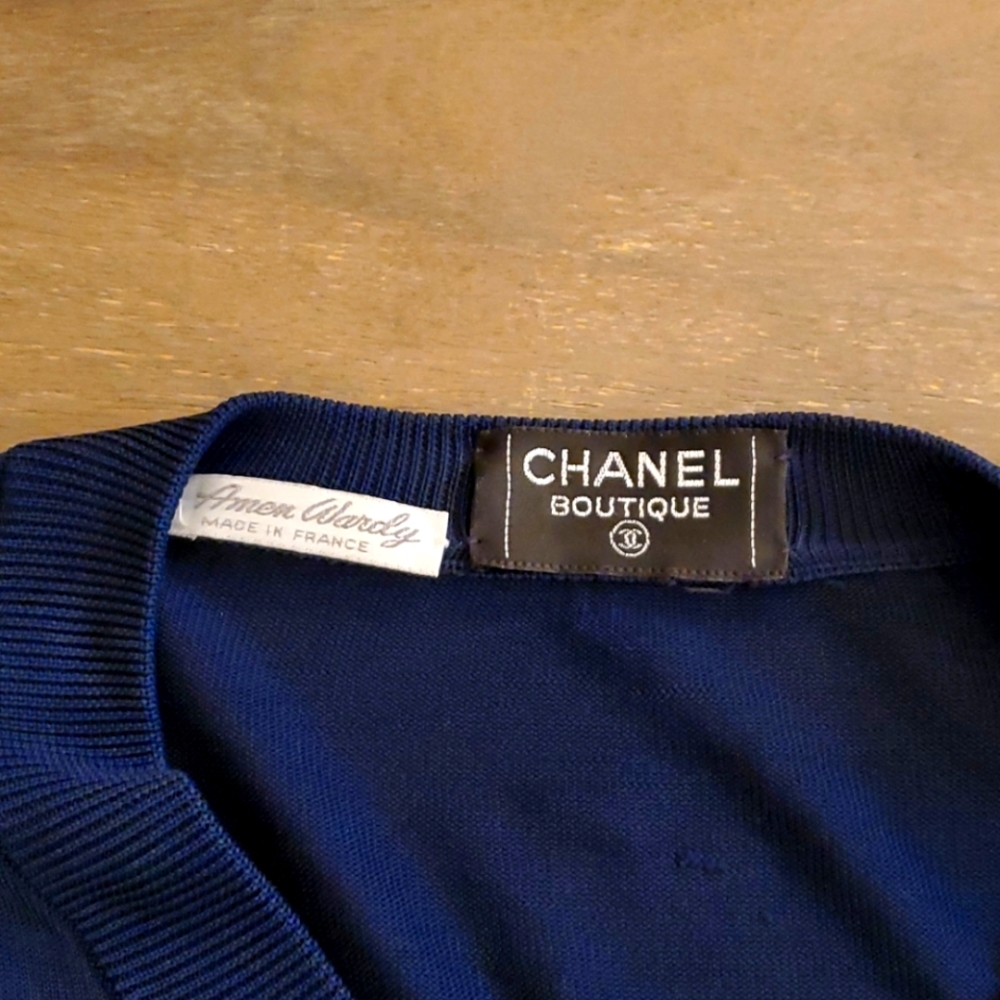 VINTAGE Authentic Chanel v- neck
